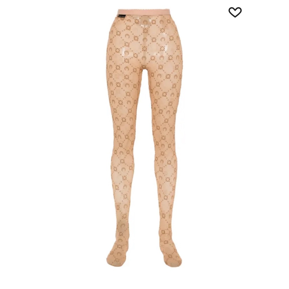 Marine Serre Beige Monogram Tights